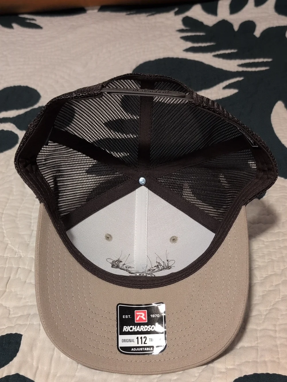Men's Beige and Black Trucker Cap with Antler Logo